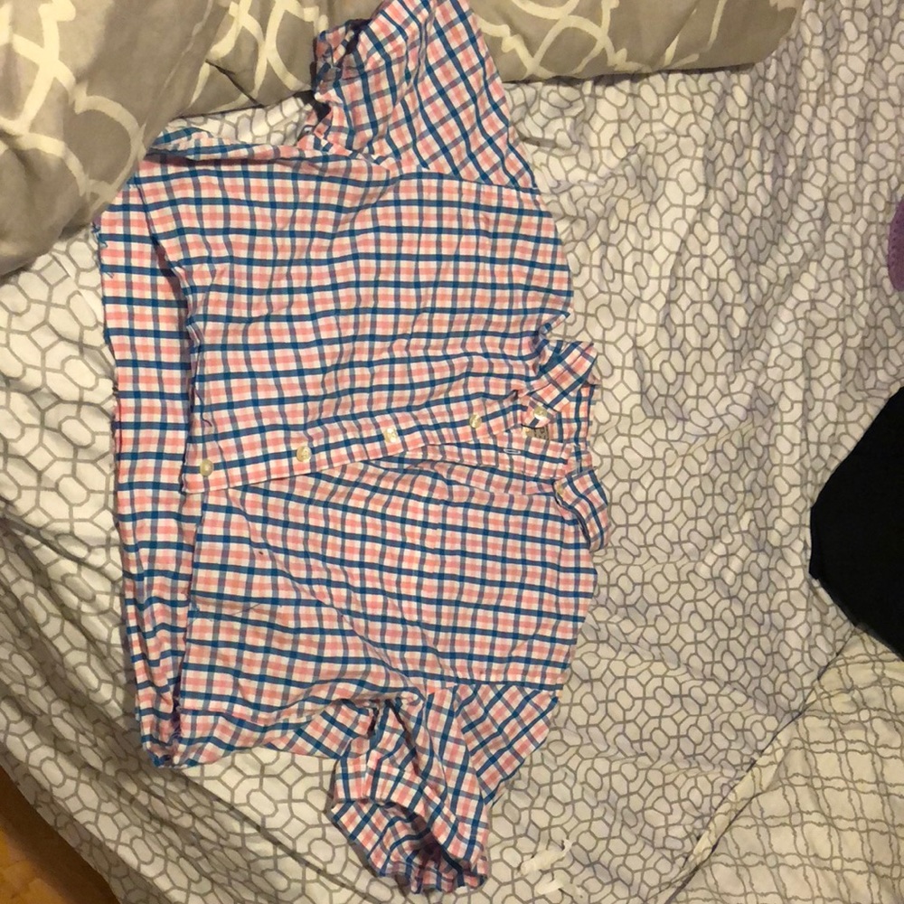 Cropped j.crew plaid tee